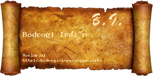 Bodrogi Irén névjegykártya