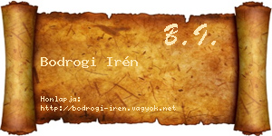 Bodrogi Irén névjegykártya